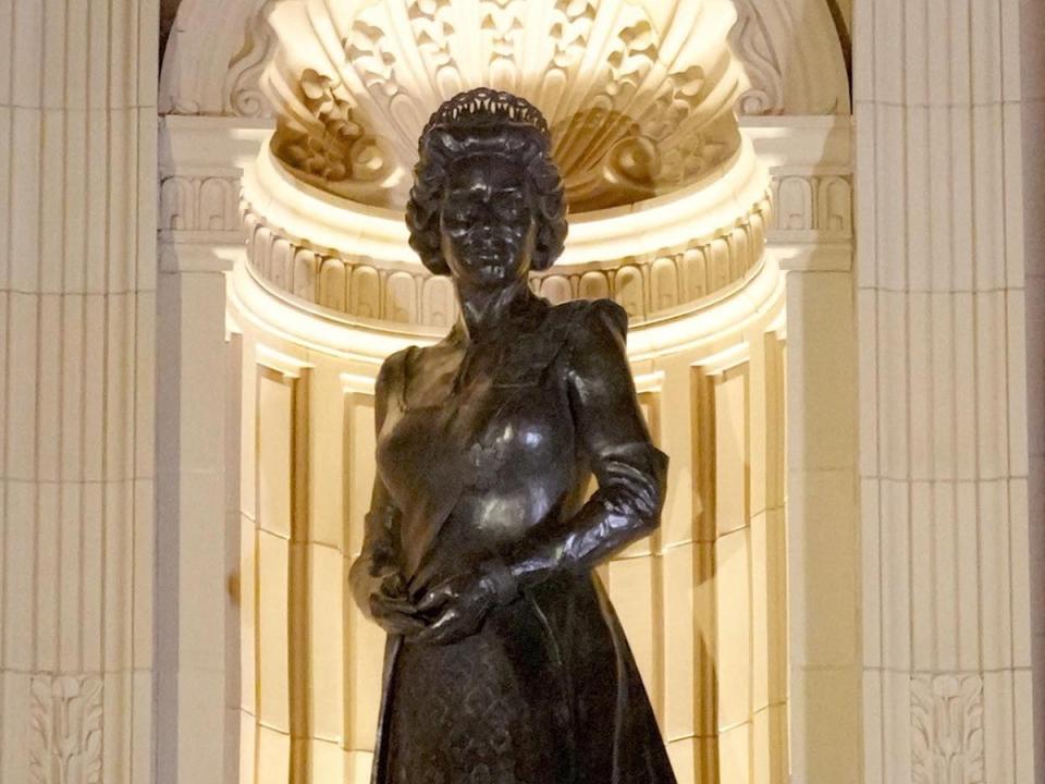 A statue of the late Queen Elizabeth II was unveiled by King Charles at the Royal Albert Hall (Getty)