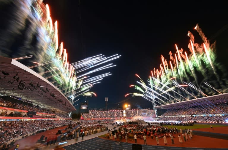 Fireworks erupt over the Alexander Stadium during the closing ceremony for the Commonwealth Games in Birmingham in 2022 (Glyn KIRK)