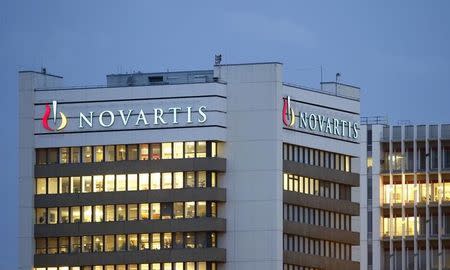 The logo of Swiss drugmaker Novartis is seen at its headquarters in Basel October 22, 2013. REUTERS/Arnd Wiegmann