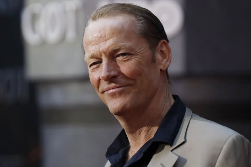 Iain Glen arrives on the red carpet at the Season 8 premiere of "Game of Thrones" at Radio City Music Hall in 2019 in New York City. File Photo by John Angelillo/UPI