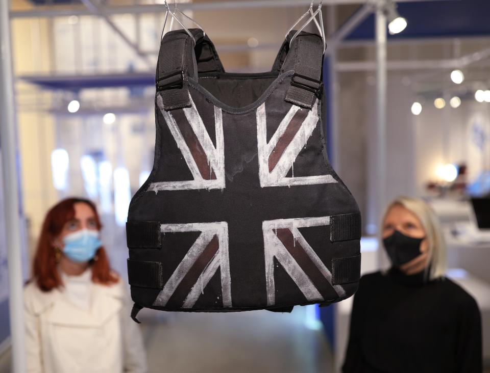 The Union Jack stab vest will be on display at the Design MuseumPA