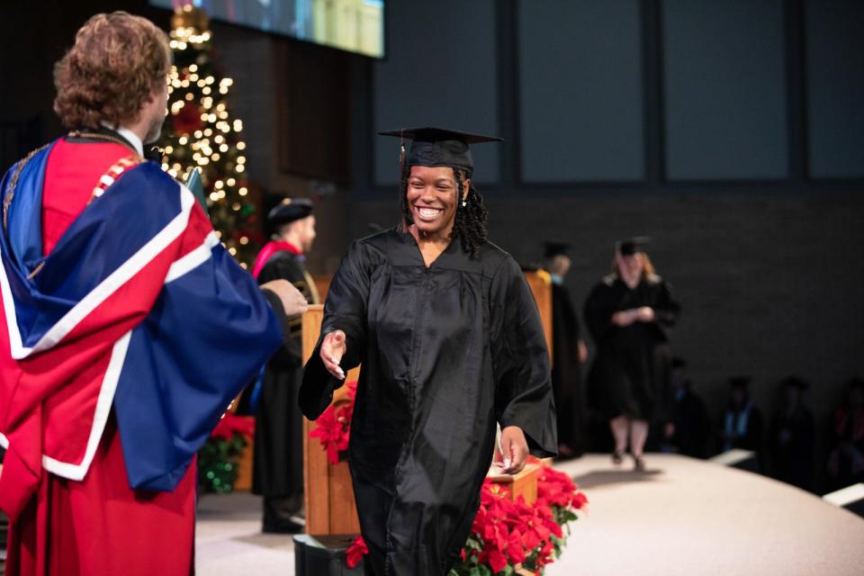 OBU conferred degrees upon 72 undergraduate and 41 graduate students during Winter Commencement Saturday, Dec. 18. The ceremony took place in Raley Chapel’s Potter Auditorium.