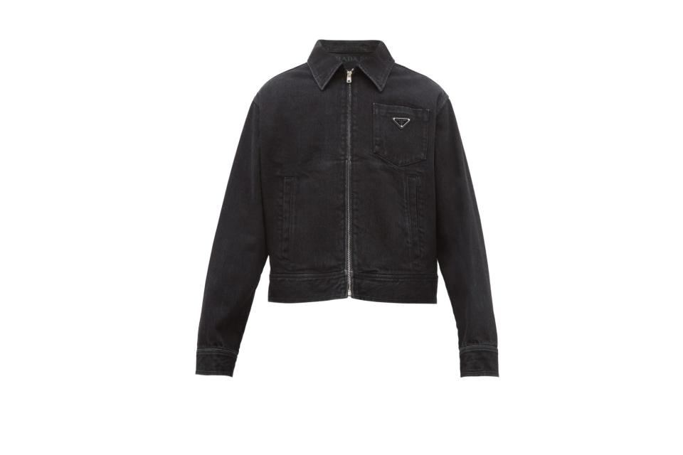 Prada logo-plaque denim jacket