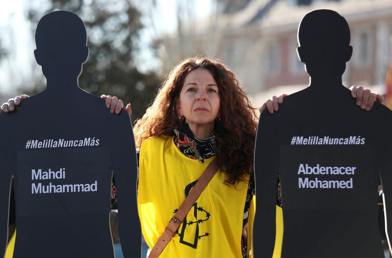 FILE PHOTO: Protest against the deaths and disappearances of migrants in the border area between the Spanish enclave of Melilla and Morocco, in Madrid