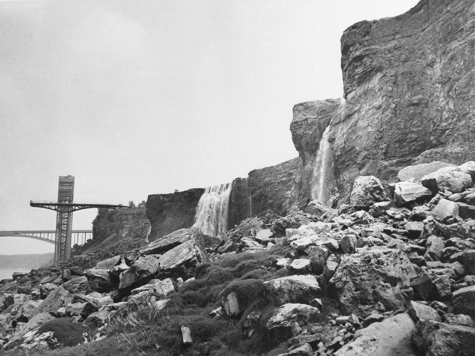 The American Falls were cut off to just a trickle on June 13, 1969.