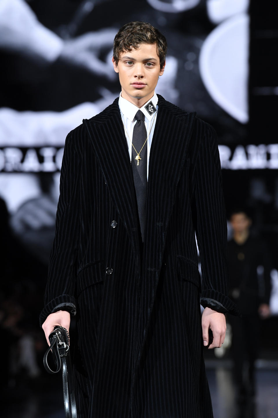 Bobby Brazier walks the runway at the Dolce e Gabbana fashion show on January 11, 2020 in Milan, Italy. (Photo by Daniele Venturelli/Daniele Venturelli/WireImage )
