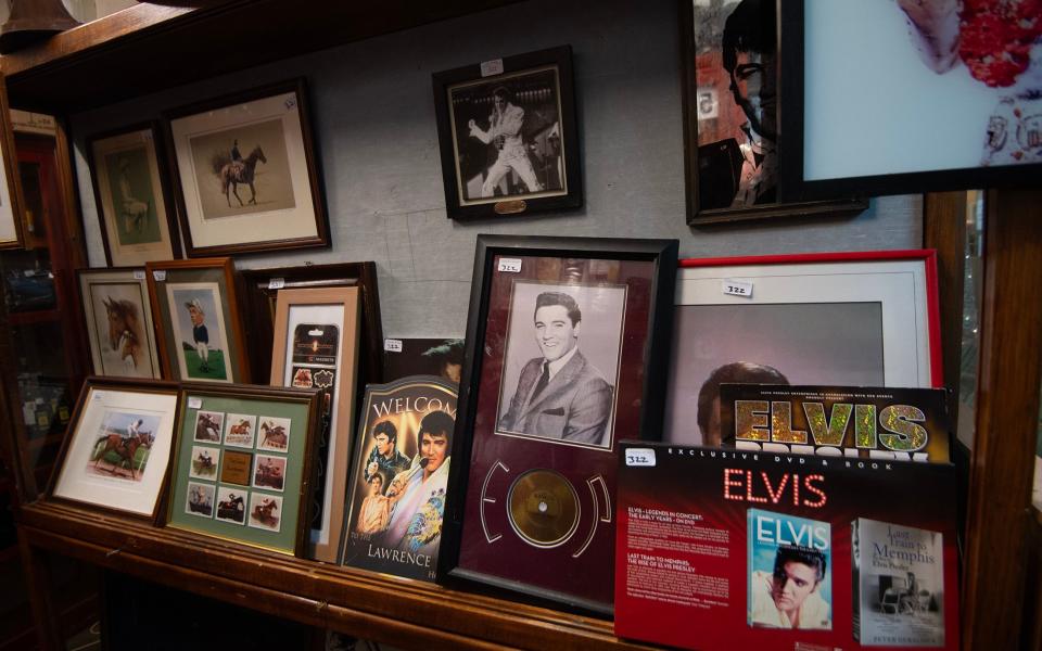 Elvis memorabilia pictured in Greasby's