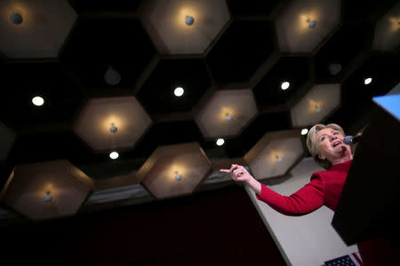 U.S. Democratic presidential candidate Hillary Clinton speaks during a rally in South Broward Area at Broward College-North Campus in Coconut Creek, Florida, U.S., October 25, 2016. REUTERS/Carlos Barria