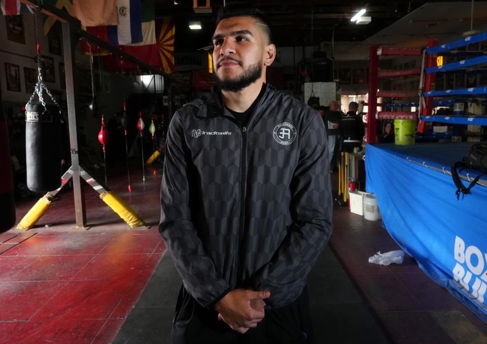 Jesus Ramos at Central Boxing Gym in Phoenix on March 1, 2023. Ramos and his uncle Abel are scheduled on the same card to fight at the MGM Grand in Las Vegas on March 25.