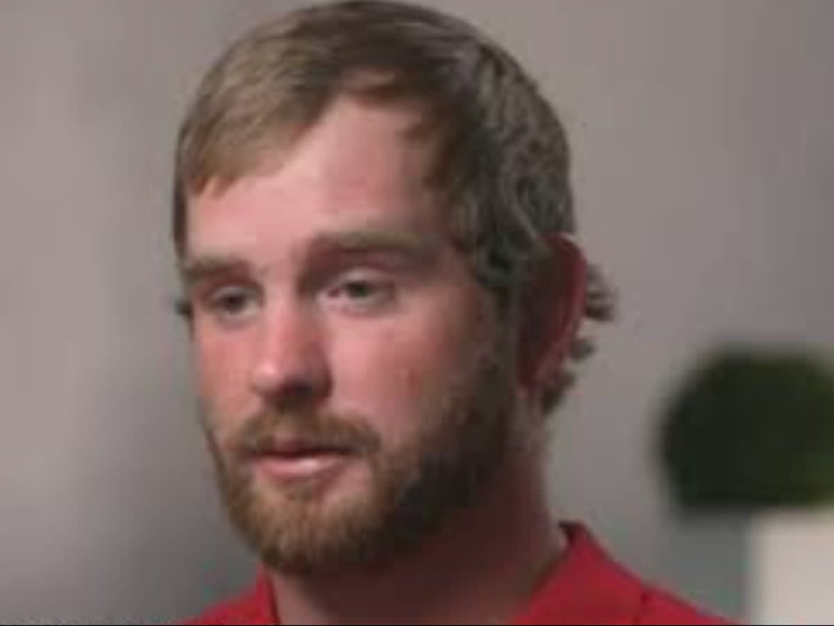James MIchael Grimes, 28, discusses how he narrowly survived falling off a cruise ship and spending 15 hours in open water on Thanksgiving (screengrab/ABC/Good Morning America)
