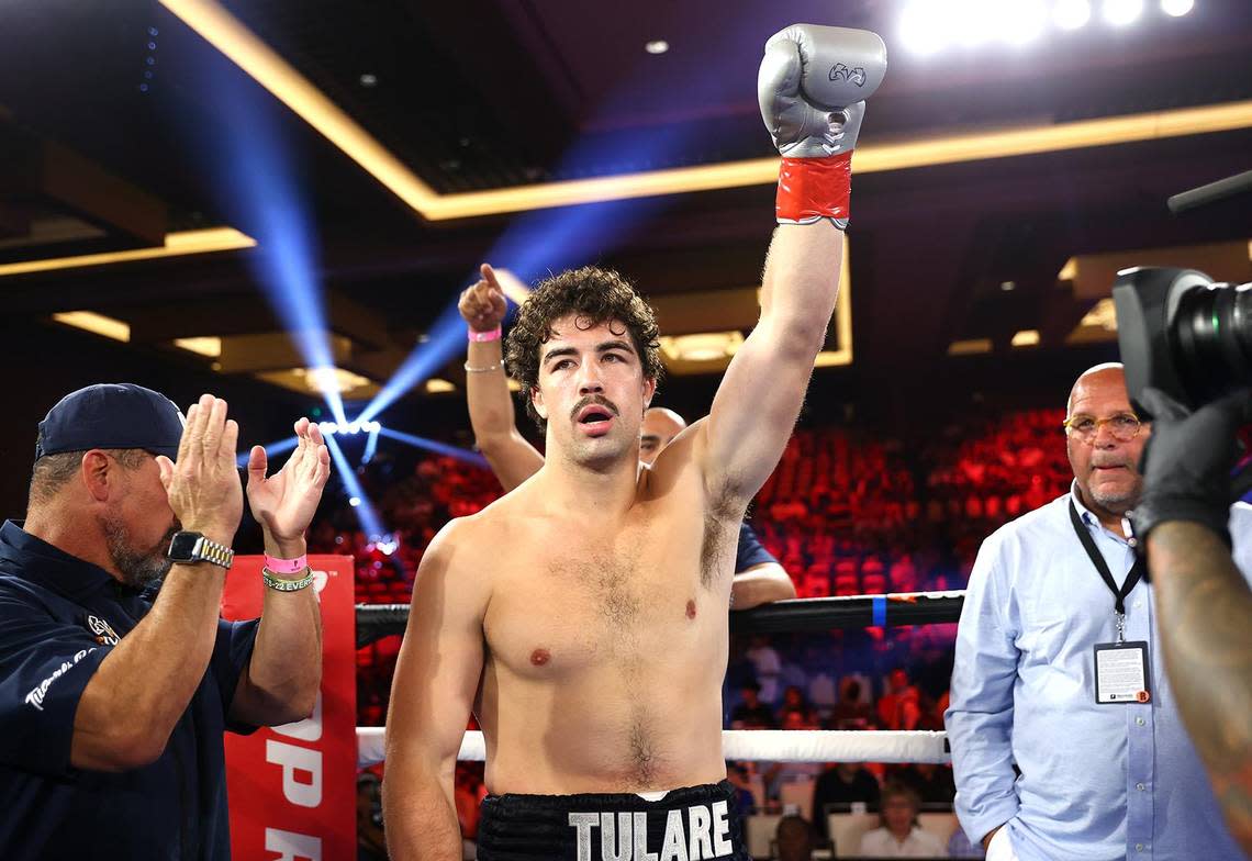 Richard Torrez Jr inside the ring before his heavyweight fight with Roberto Zavala Jr, on July 15, 2022 in Temecula, California.