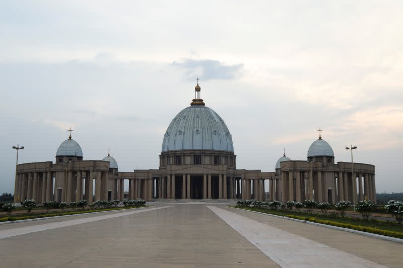 The Basilica Notre Dame is pictured few hours before the celebration of Christmas in Yamoussoukro