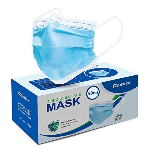 Comix Disposable Face-mask With 3-ply (non Sterile) Procedural-masks, L707 50pcs, 1count, Blue (Amazon / Amazon)