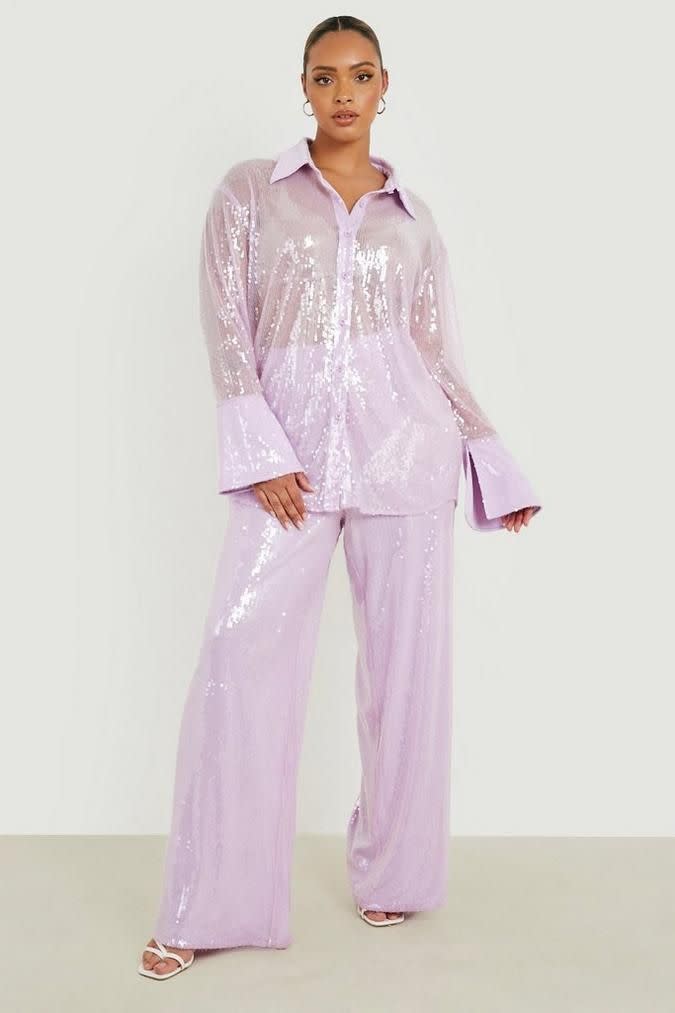 <p><a href="https://go.redirectingat.com?id=74968X1596630&url=https%3A%2F%2Fus.boohoo.com%2Fplus-sequin-wide-leg-trousers%2FGZZ07724-137-352.html&sref=https%3A%2F%2Fwww.cosmopolitan.com%2Fstyle-beauty%2Ffashion%2Fa60897414%2Fwhat-is-semi-formal-wedding-attire%2F" rel="nofollow noopener" target="_blank" data-ylk="slk:Shop Now;elm:context_link;itc:0;sec:content-canvas" class="link ">Shop Now</a></p><p>Plus Sequin Wide Leg Pants</p><p>boohoo.com</p><p>$34.00</p>