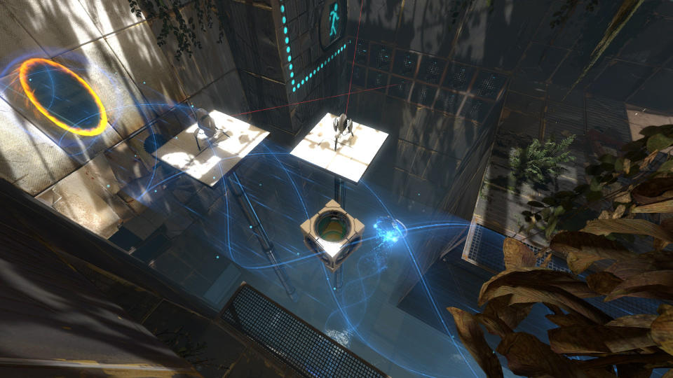 In this video game image released by Valve, a scene is shown from the game "Portal 2." The mind-bending sci-fi puzzler "Portal 2" and sweeping fantasy role-playing game "The Elder Scrolls V: Skyrim" lead the nominees at the 12th annual Game Developers Choice Awards with five nominations each, including game of the year. (AP Photo/Valve).