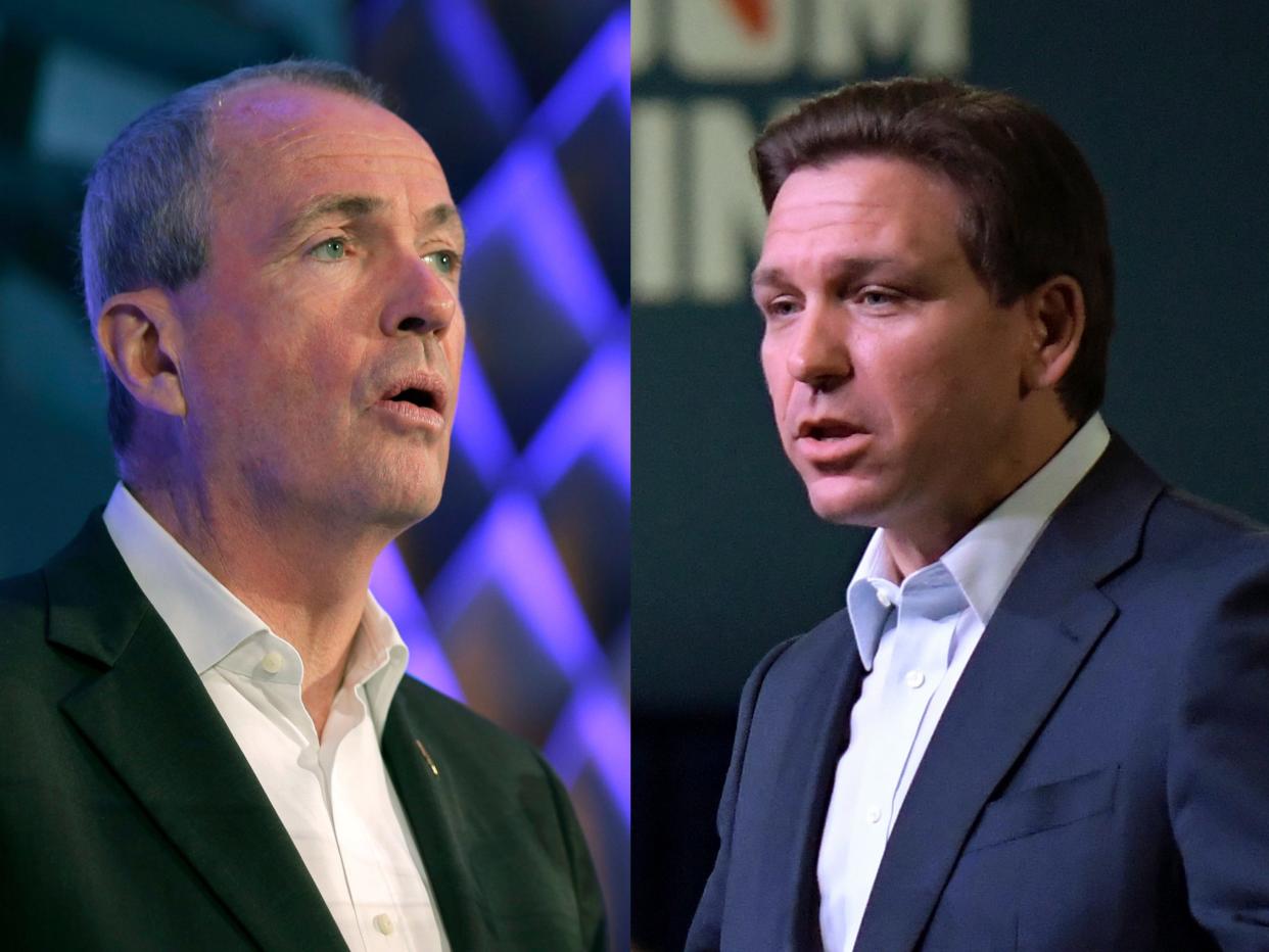 Democratic Gov. Phil Murphy of New Jersey criticized Republican Gov. Ron DeSantis of Florida during an interview with Insider on Saturday, April 1, 2023.