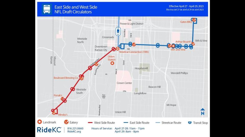 Special RideKC shuttles will offer rides to fans attending the NFL Draft 2023 to some of Kansas City’s best restaurants, cultural and historical spots, the Kansas City Area Transportation Authority announced.