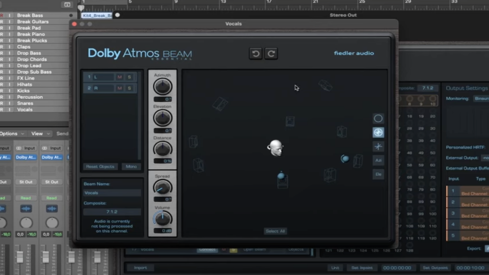 Use Dolby Atmos Beam to position your audio