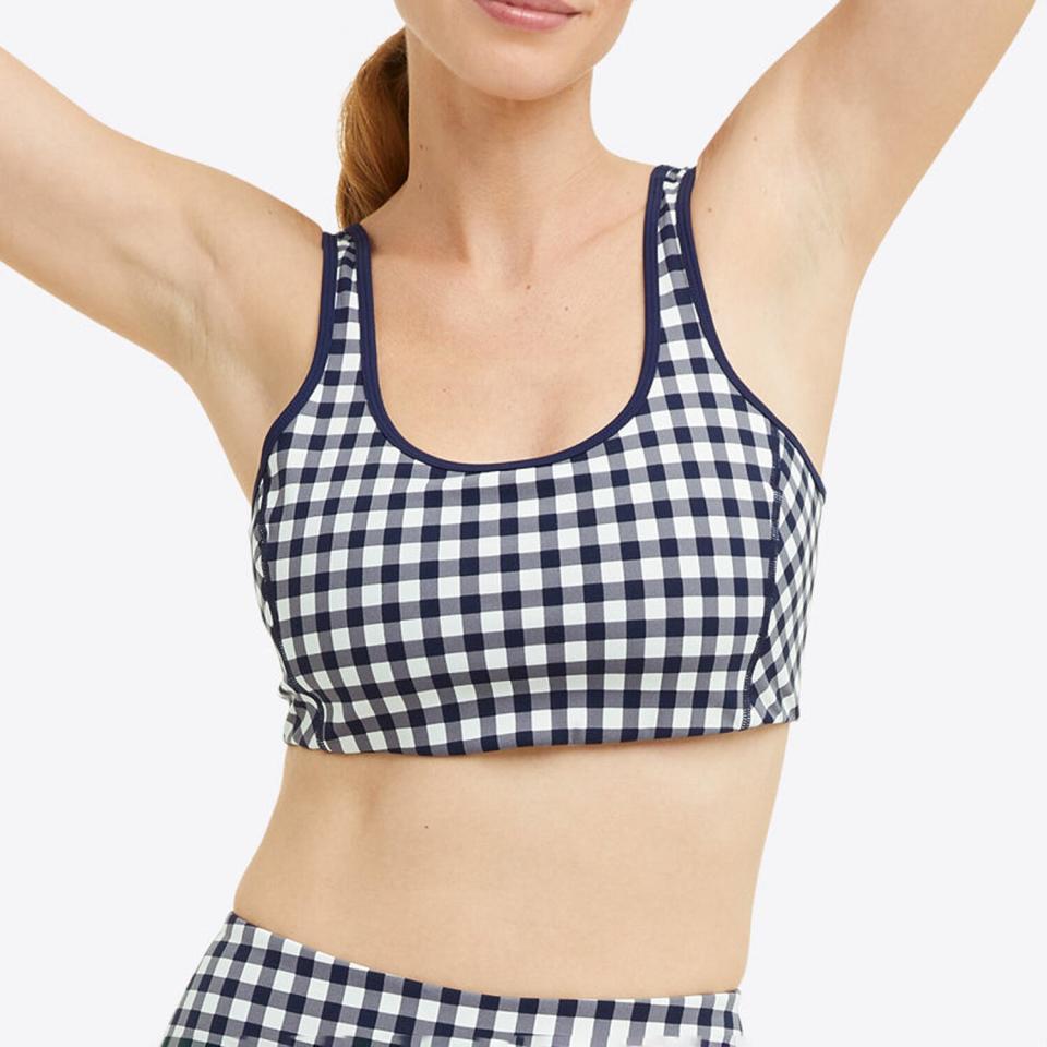 Draper James Sports Bra in Navy Gingham