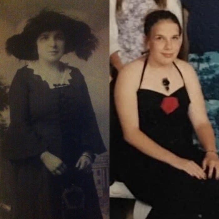 <div><p>"My middle school self bared a striking resemblance to my great-grandmother."</p><p>—<a href="https://www.buzzfeed.com/spunkyrats" rel="nofollow noopener" target="_blank" data-ylk="slk:spunkyrats;elm:context_link;itc:0;sec:content-canvas" class="link ">spunkyrats</a></p></div><span><a href="https://www.buzzfeed.com/spunkyrats" rel="nofollow noopener" target="_blank" data-ylk="slk:buzzfeed.com;elm:context_link;itc:0;sec:content-canvas" class="link ">buzzfeed.com</a></span>