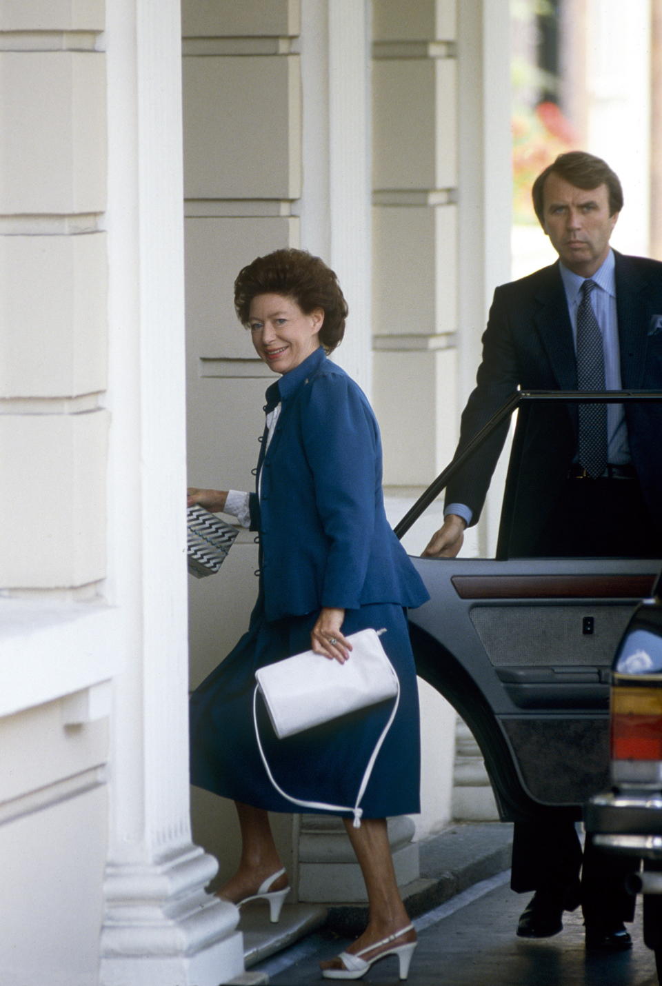 LONDON, UNITED KINGDOM - AUGUST 04:  Princess Margaret Arriving At Clarence House For Her Mother's 86th Birthday.  (Photo by Tim Graham Photo Library via Getty Images)