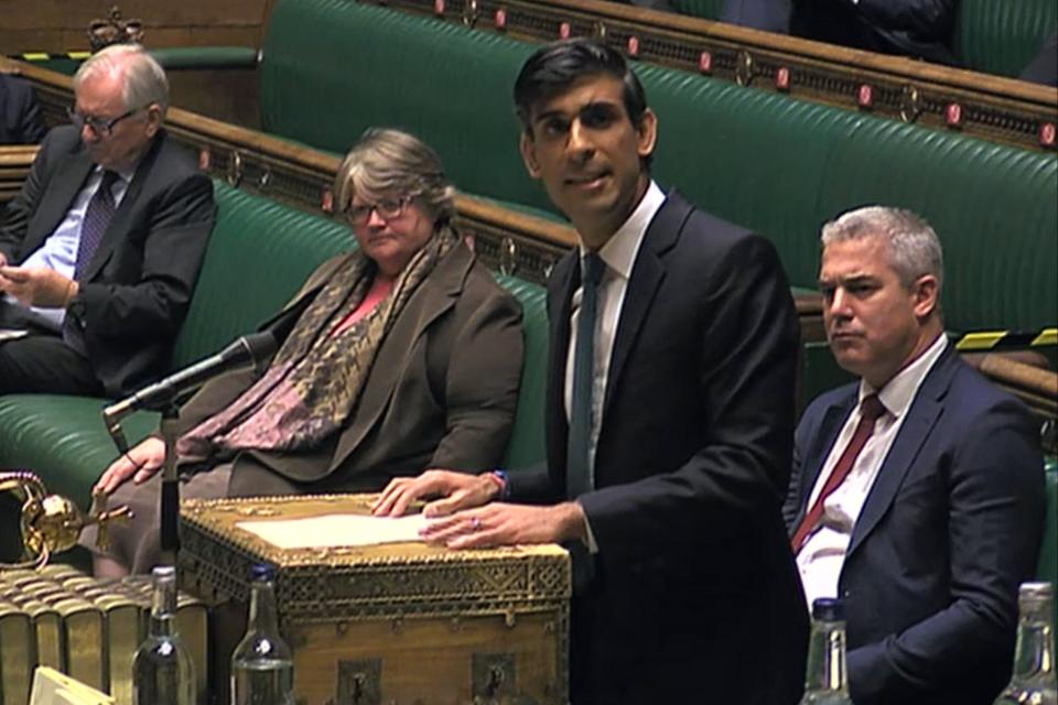 <p>Rishi Sunak delivers his spending review in parliament</p>PA