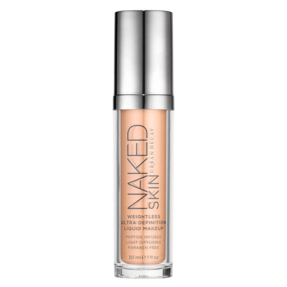 <p>Naked skin? Sounds about right. You can say goodbye to any imperfections — from acne and scars to redness — with this blendable formula. For being so great at covering up, it still gives a natural, semi-matte finish. The final look is luminous without looking too shiny. ($40; <a rel="nofollow noopener" href="http://www.urbandecay.com/naked-skin-liquid-makeup-from-urban-decay/334.html" target="_blank" data-ylk="slk:urbandecay.com;elm:context_link;itc:0" class="link ">urbandecay.com</a>) </p>