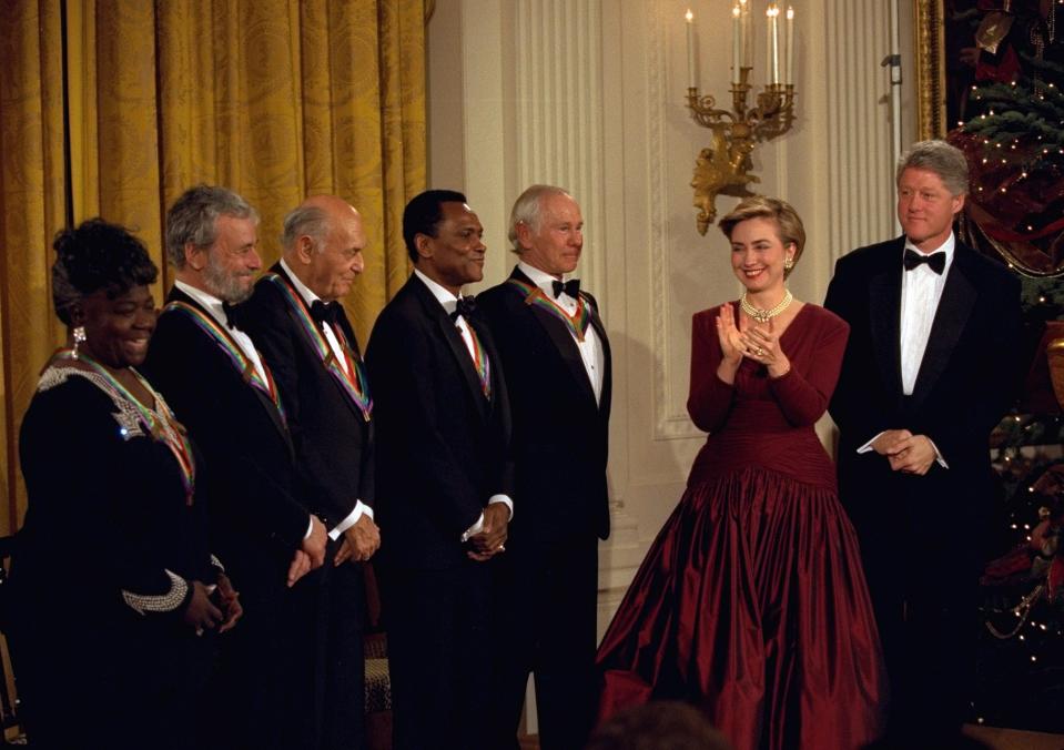 Stephen Sondheim, second from left, was one of five recipients of the Kennedy Center Honors in 1993. Others were singer Marion Williams, conductor George Solti, Dance Theatre of Harlem founder Arthur Mitchell and entertainer Johnny Carson.
