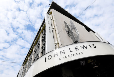 FILE PHOTO: Branding and signage is seen at the John Lewis and Partners retail store in Oxford Street, London, Britain, September 5, 2018. REUTERS/Toby Melville/File Photo