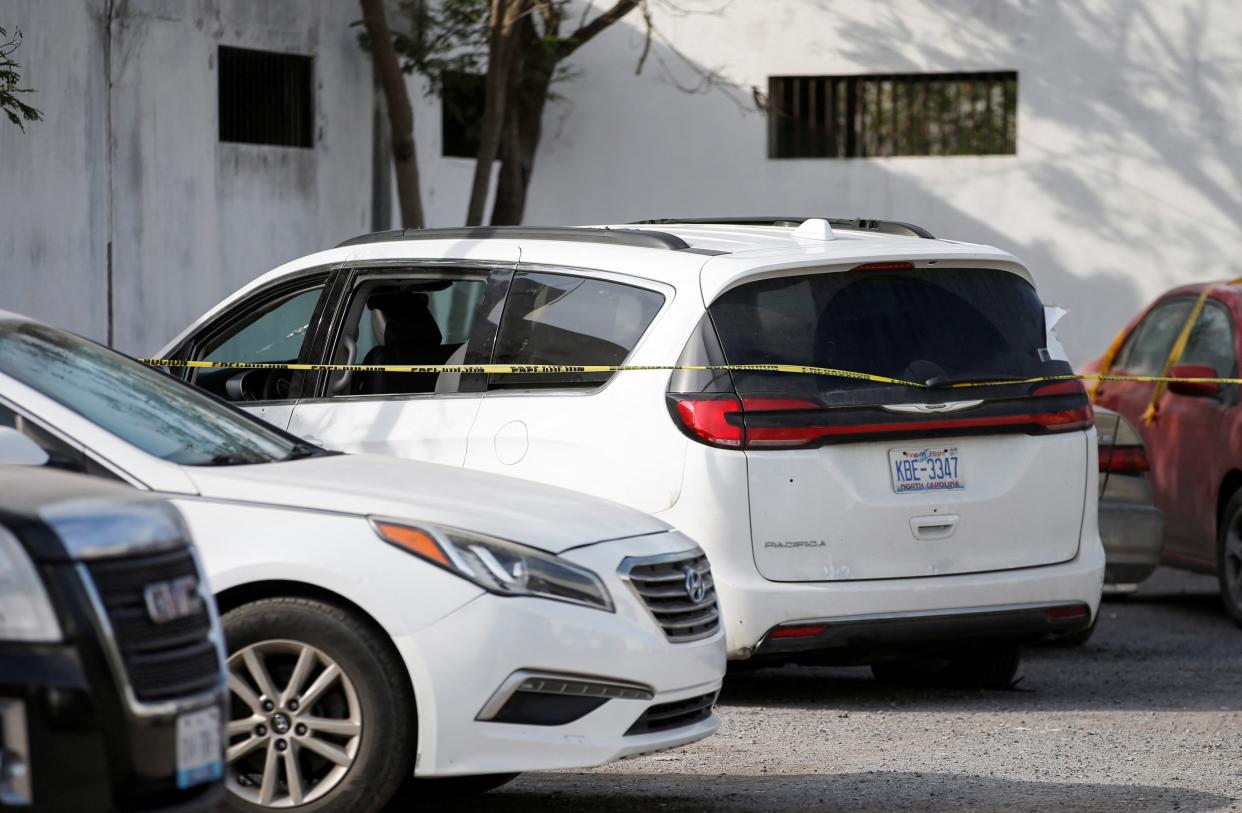 The car in which four Americans were kidnapped by gunman (REUTERS)