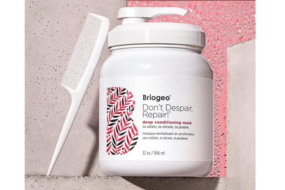 For the rare times a new mom can take a full 15-minute shower, Malcolm suggested trying this Briogeo deep conditioning hair mask.&nbsp;&nbsp;<br /><br />"It works well if you follow the directions and leave it on for 10 minutes. But if your baby starts crying two minutes into your shower and you have to wash it out, it still leaves hair shiny and moisturized," she said.&nbsp;<br /><br /><strong><a href="https://www.sephora.com/product/dont-despair-repair-deep-conditioning-mask-P388628" target="_blank" rel="noopener noreferrer">Get the&nbsp;Briogeo Don't Despair, Repair deep conditioning hair mask for $36</a>.</strong>