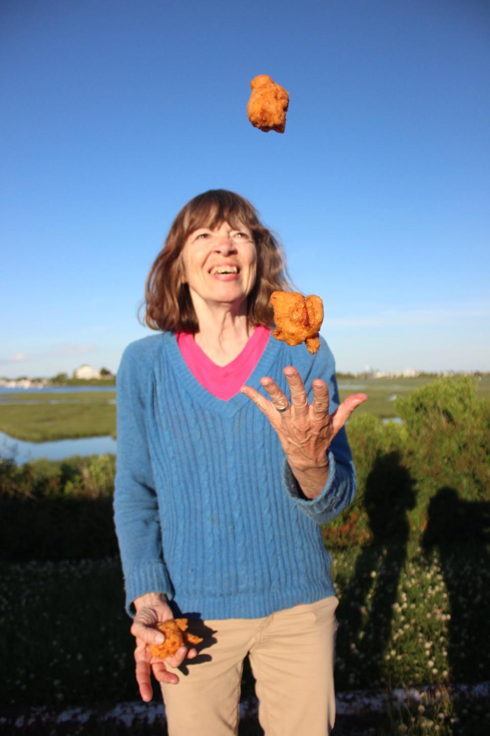 Carolyn Wyman isn't just an author of a clam cake book, she can juggle them, too.