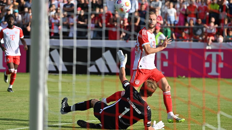 New signing Konrad Laimer got his first goal in a Bayern Munich shirt. - Frank Hoermann/SVEN SIMON/dpa/AP
