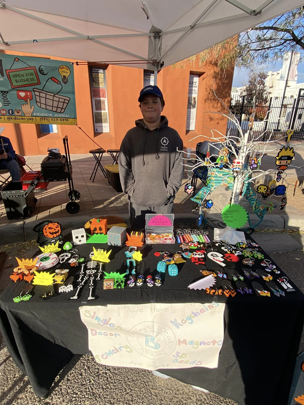 Bradley Francis, 12, makes and sells bead creations through his business, Bradley's Bead Bureau.