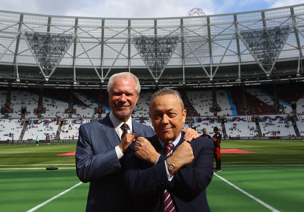 West Ham were bought by the late David Gold (left) and David Sullivan