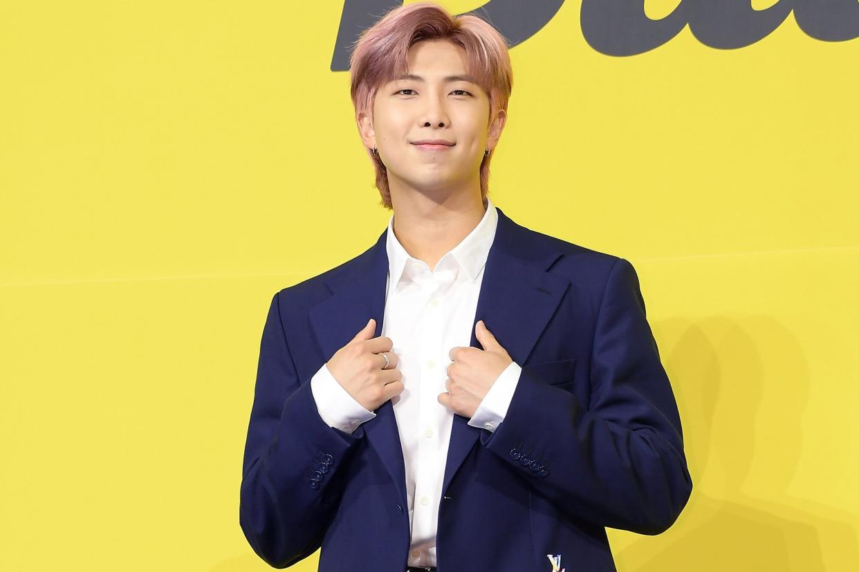 RM of BTS attends a press conference for BTS's new digital single 'Butter' at Olympic Hall on May 21, 2021 in Seoul, South Korea.