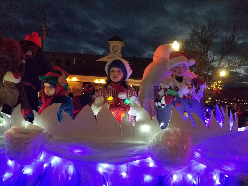 This float creates a winter wonderland for young riders at the Hornell for the Holidays parade.