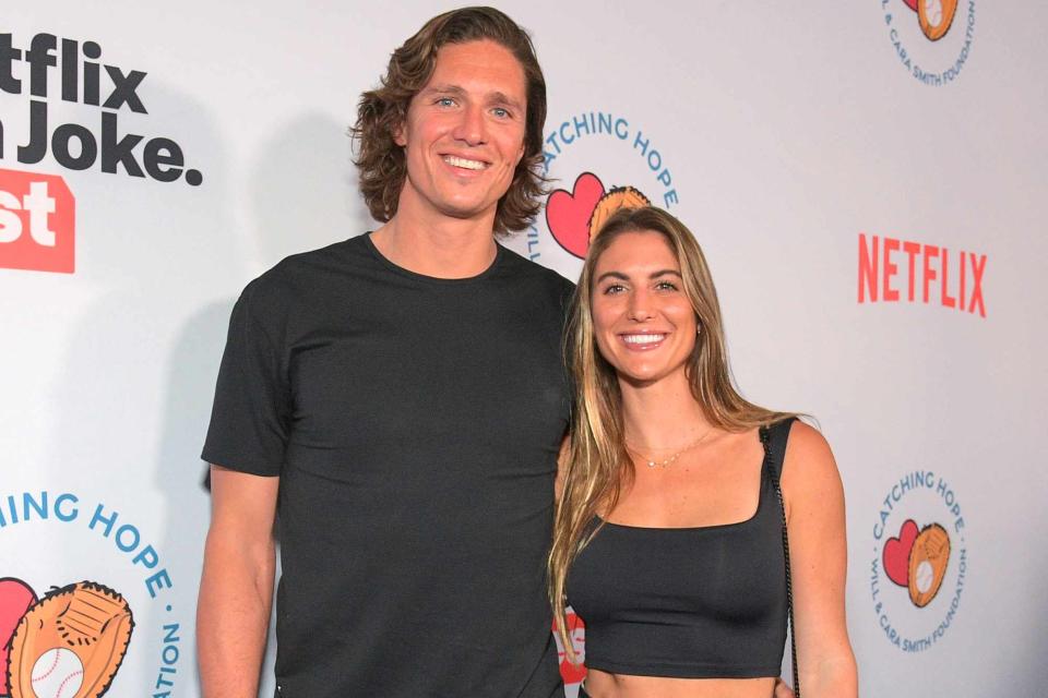 <p>Charley Gallay/Getty</p> Tyler Glasnow and Meghan Murphy
