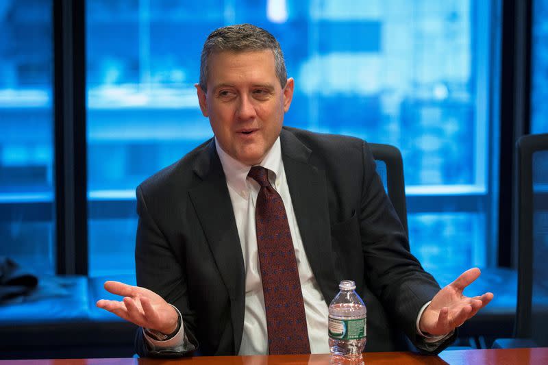 FILE PHOTO: St. Louis Fed President James Bullard speaks about the U.S. economy during an interview in New York