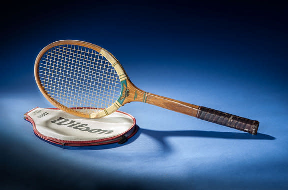 Astronaut Sally Ride used this Dunlop Maxply racquet to play tennis as she advanced to become a nationally-ranked athlete. The racket is now part of the National Air and Space Museum's collection in Washington, D.C.