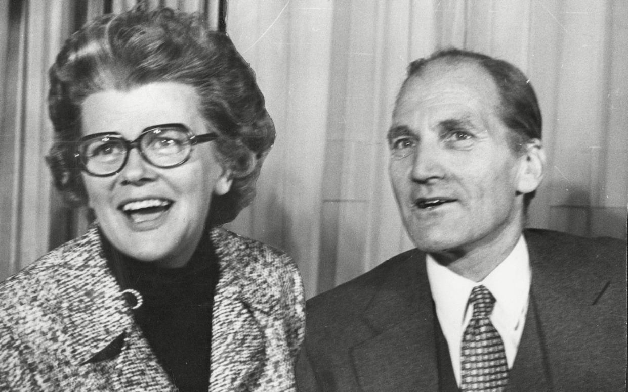 Tiede Herrema and his wife Elisabeth at a press conference following his 36 days of captivity - John Sherbourne/ANL/Shutterstock