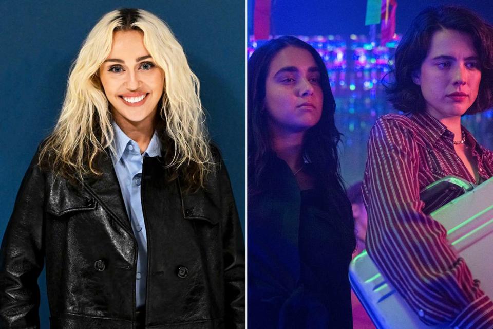 <p>Todd Owyoung/NBC/Getty; Wilson Webb/Focus Features</p> (Left-right:) Miley Cyrus in 2022, Geraldine Viswanathan and Margaret Qualley in "Drive-Away Dolls"