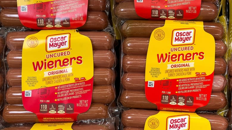 packages of Oscar Mayer hot dogs