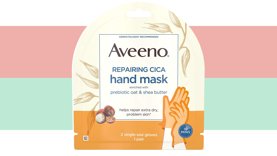 Soothe dry hands with this hand mask from Aveeno.