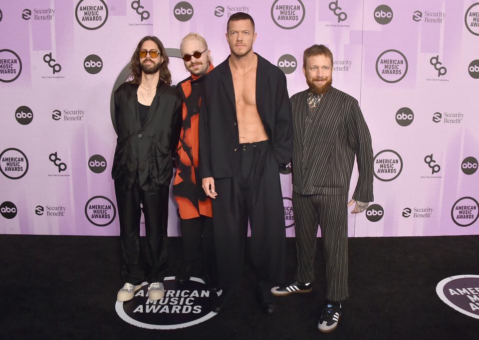 Imagine Dragons members Wayne Sermon (from left), Daniel Platzman, Dan Reynolds and Ben McKee.