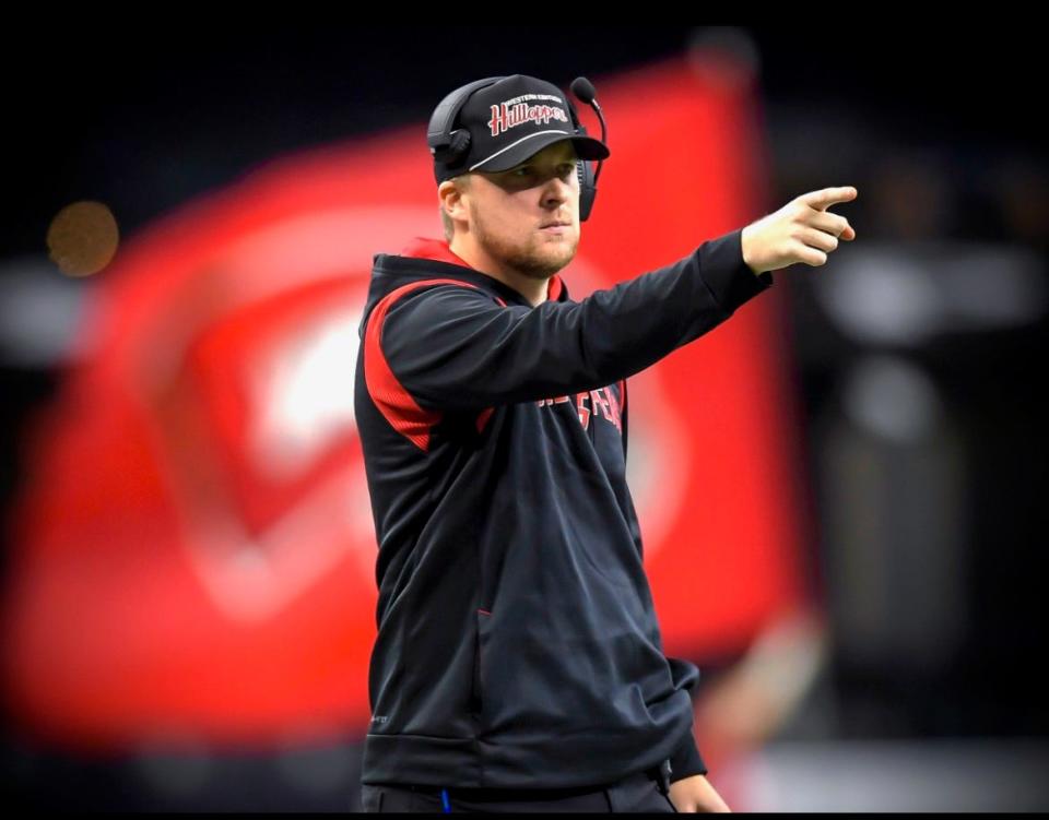 Canadian native Ben Arbuckle calls out a play during a game for Western Kentucky