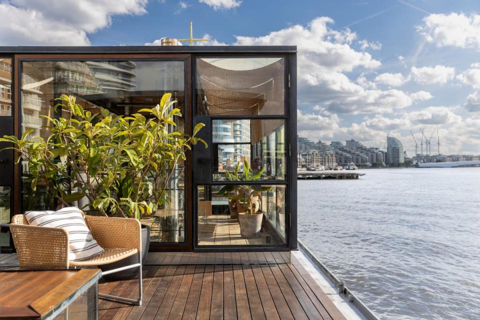 Bosco is moored at Oyster Pier in Battersea and is on sale via The Modern House (The Modern House)