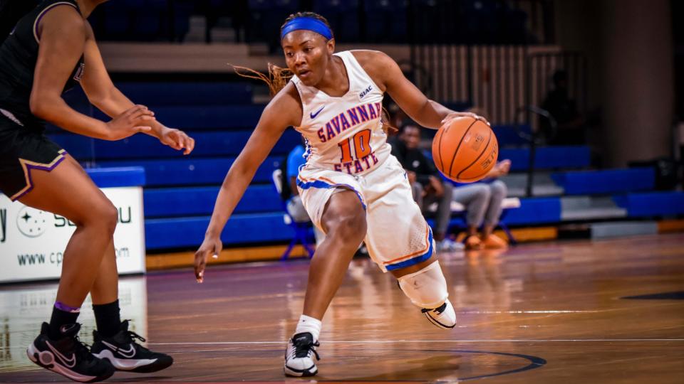 Guard Le'Andrea Gillis was one of the top players on the team and in her conference as a senior last season at Savannah State. Gillis will play next season for Georgia Southern as a graduate transfer.