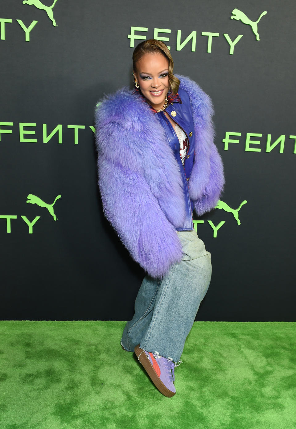 Rihanna at the Fenty x Puma Creeper Phatty Launch Party held at NeueHouse Hollywood on December 18, 2023 in Los Angeles, California. (Photo by Gilbert Flores/WWD via Getty Images)
