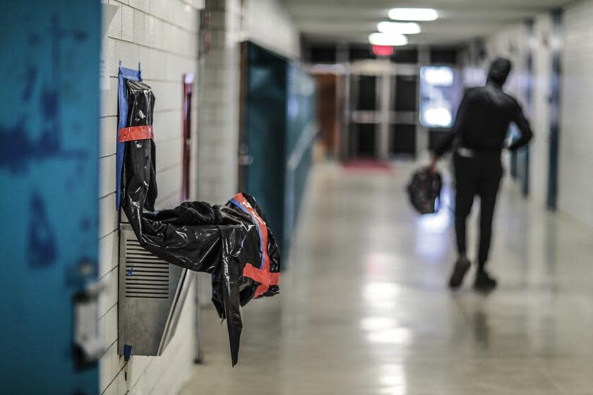 Flint, Michigan, Wednesday, March 11, 2020 - Water fountains remain off limits to students at Flint Southwestern High as efforts to fix a water system that has been proven to contain high amounts of lead and other harmful chemicals. (Robert Gauthier / Los Angeles Times)